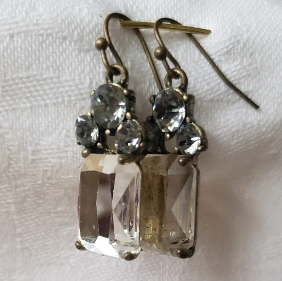 Vintage Retro Crystal/Rhinestone Earrings - Picture 3 of 6